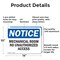Signmission Mechanical Room No Unauthorized Access OSHA Notice Sign, Aluminum, 14in W x 10in L, 2PK OS-2PACK-NS-A-1014-L-15949 - alternate 3